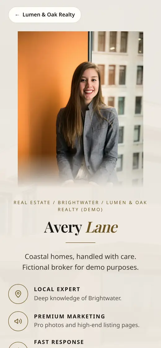 Avery Lane agent page