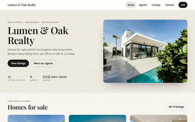 Lumen & Oak Realty office home